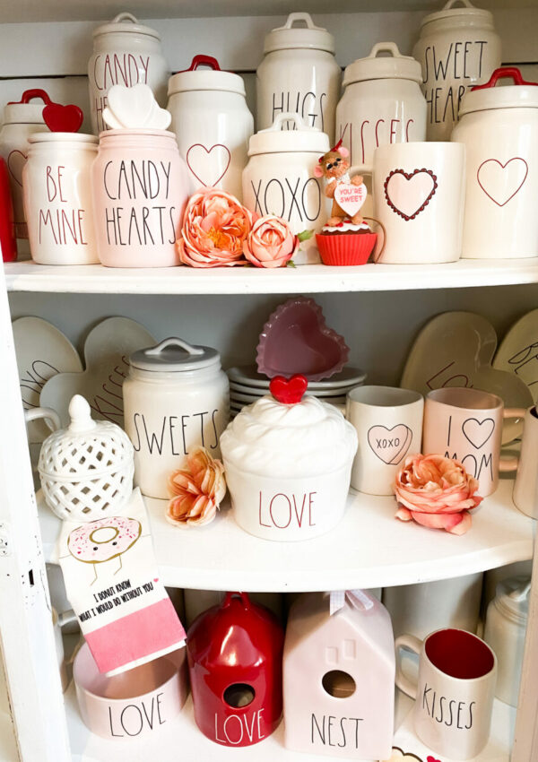 Decorating A Hutch for Valentine’s Day